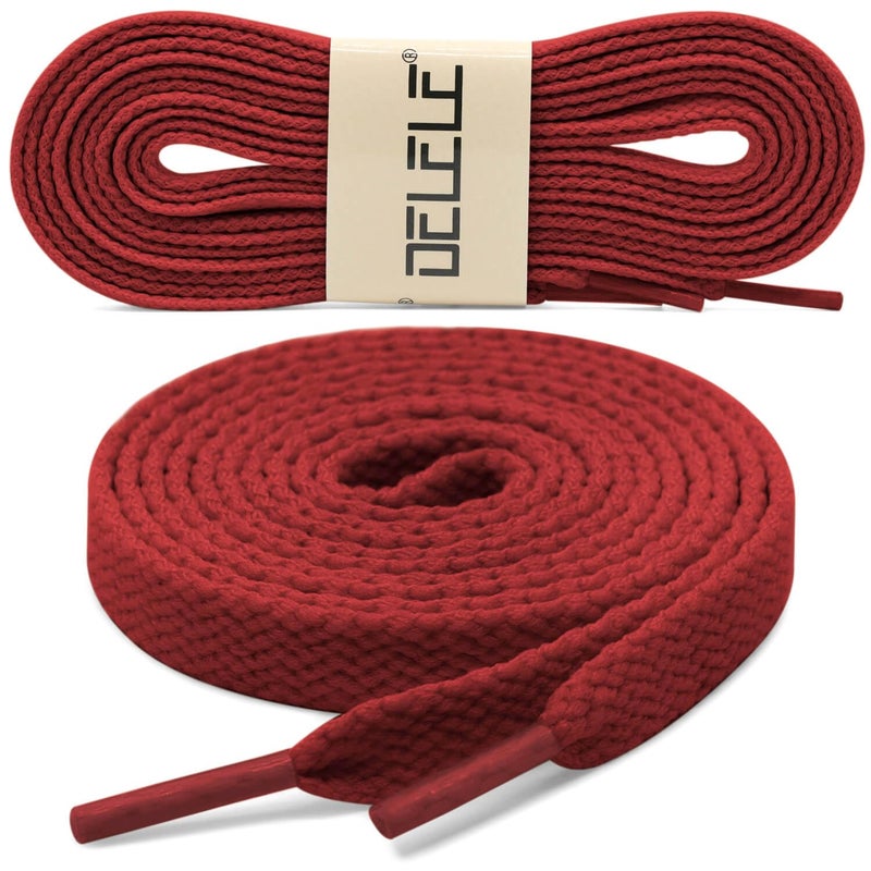DELELE 2 Pair 35 inch Flat Shoe laces 5/16" Wide Shoelaces for Athletic Running Sneakers Shoes Boot Strings Big Red - Image 2